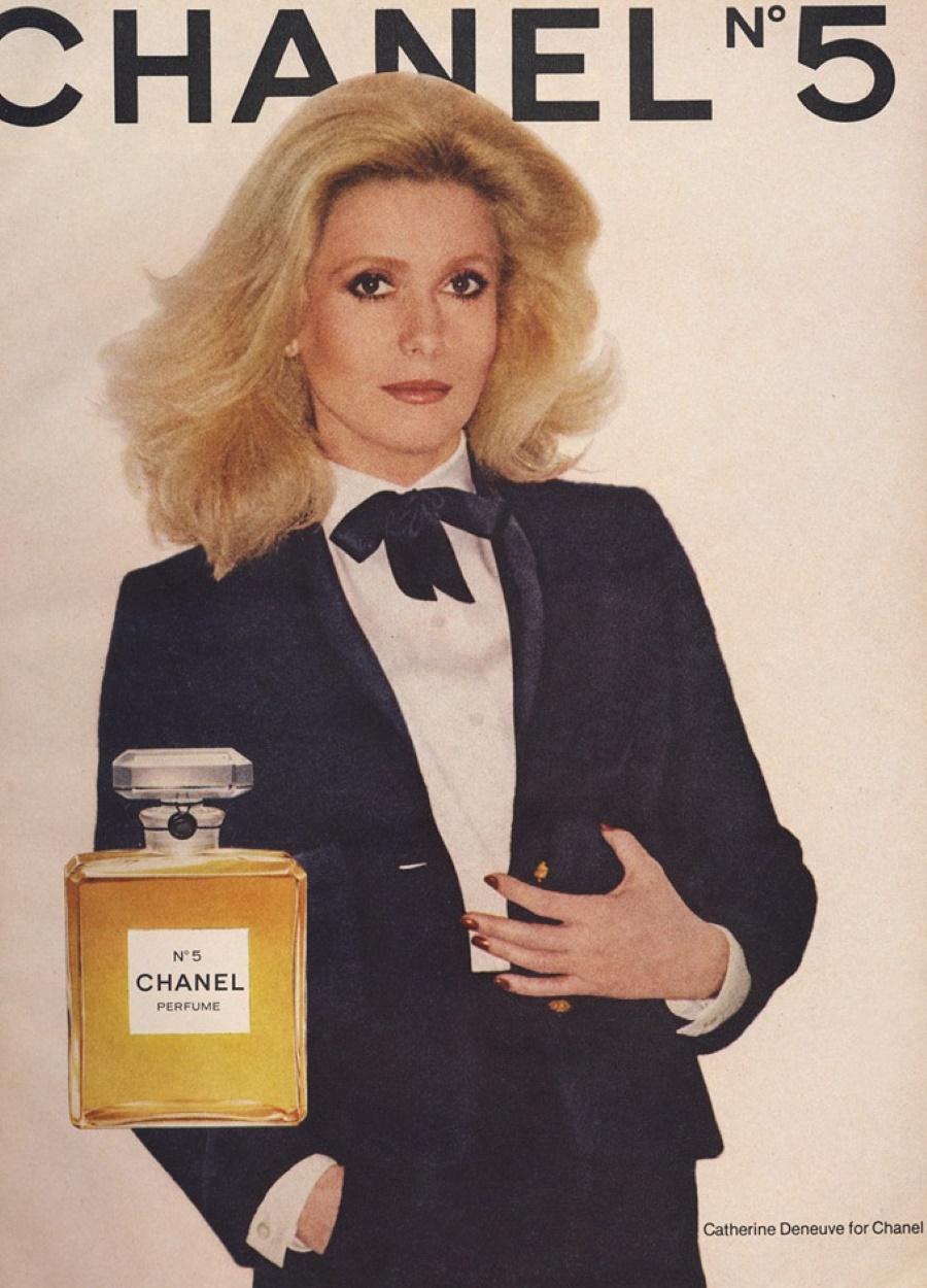 Catherine Deneuve photographed by David Bailey for Glamour April 1979 