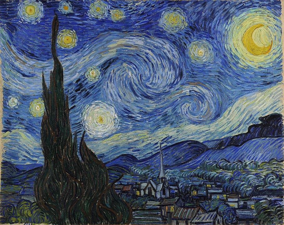 The Starry Night, Vincent van Gogh, c. 1889. Museum of Modern Art