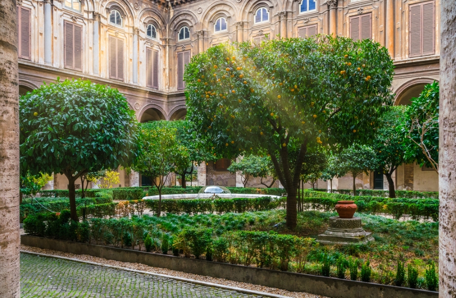 Courtyard of the Doria Pamphilj Gallery in Rome