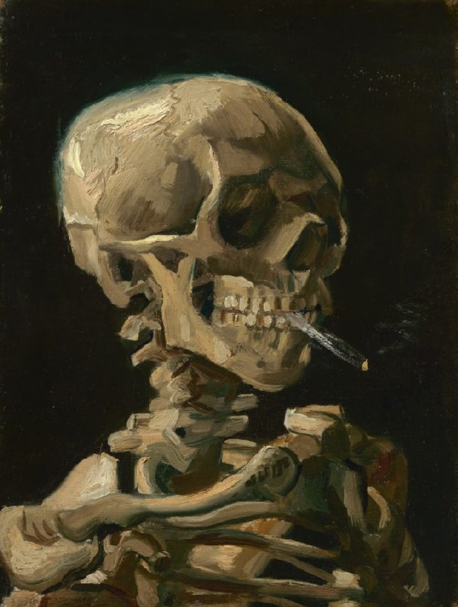 Head of a Skeleton with a Burning Cigarette. Image 1