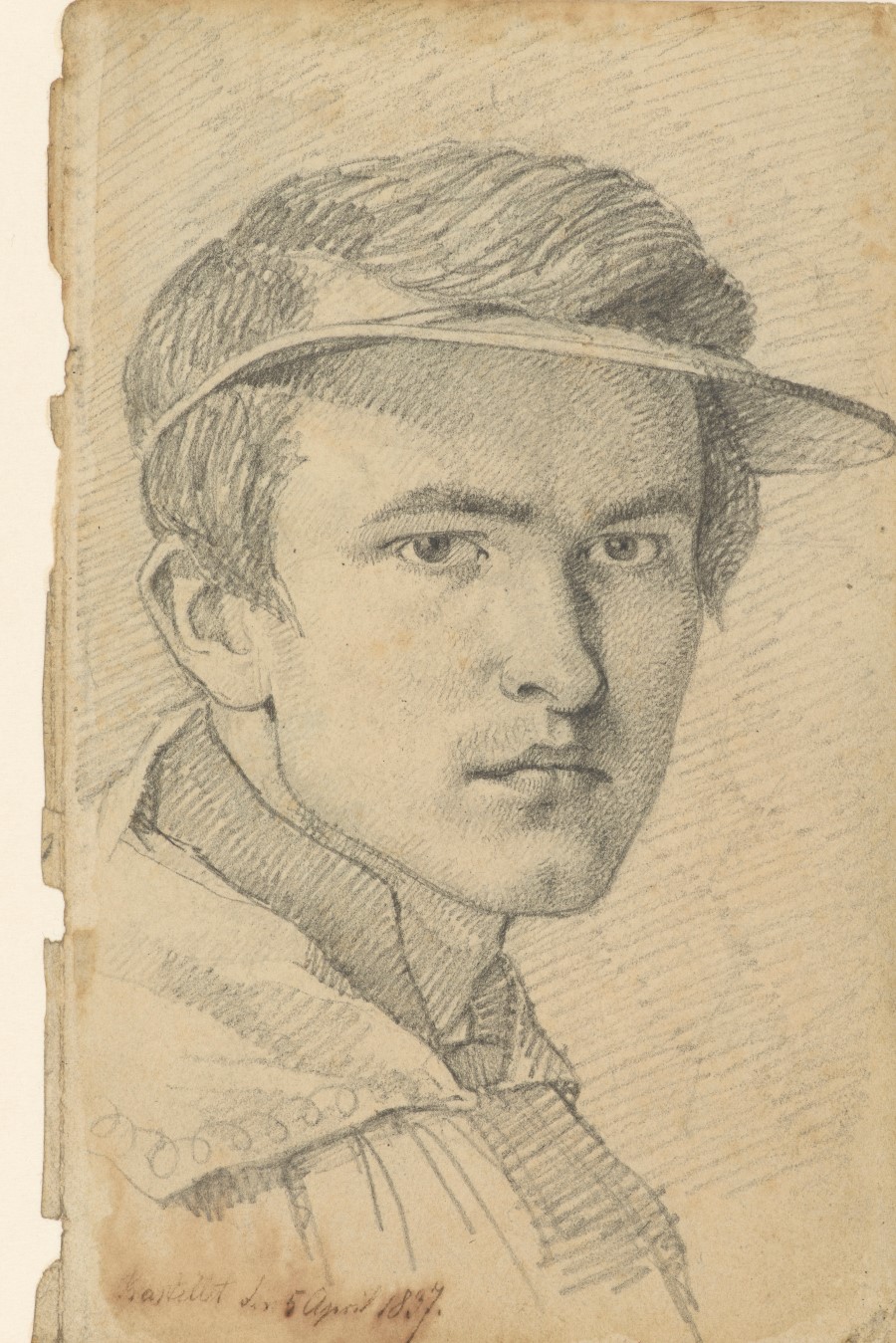 Johan Thomas Lundbye (Danish, Kalundborg 1818–1848 Bedsted), Self-Portrait, 1838–1848, Graphite on paper (17.2 × 11.1 cm), The Morgan Library and Museum, New York, Bequest of Charles Ryskamp