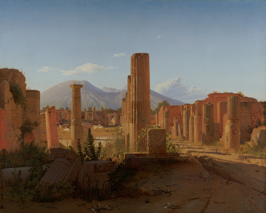 The Forum, Pompeii, with Vesuvius in the Distance. Image 1