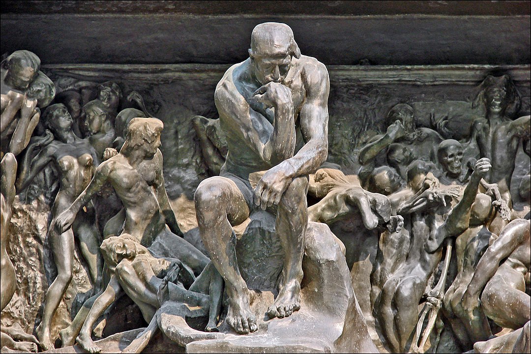 The Thinker in the Gates at the Musée Rodin 