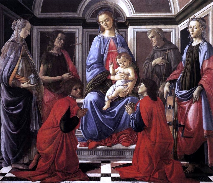 Madonna and Child with Six Saints, Sandro Botticelli, 1467-1470