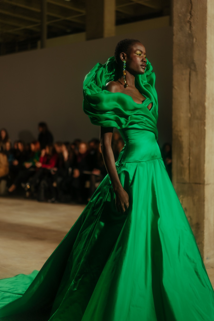Green color dresses by Chakra. Image 1