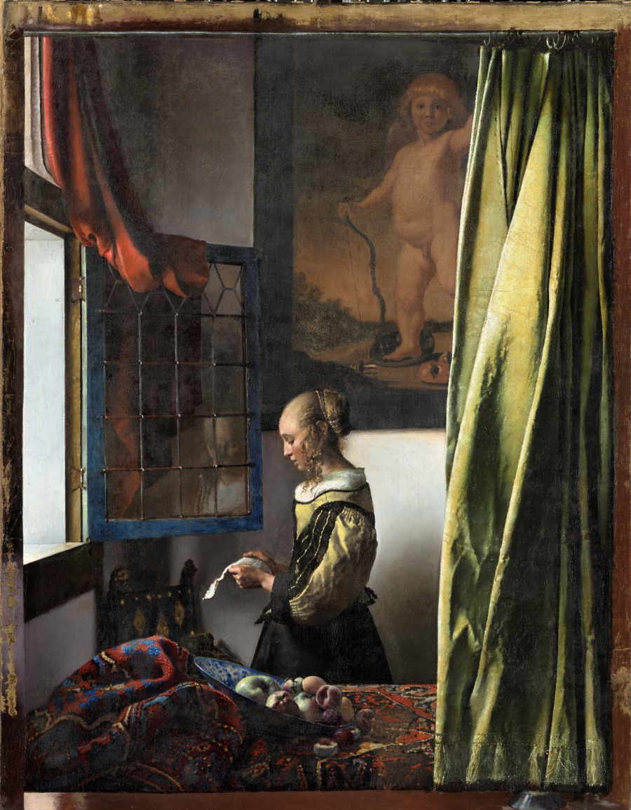 Girl Reading a Letter at an Open Window, Johannes Vermeer, 1657-58, oil on canvas. Gemäldegalerie Alte Meister, Dresden