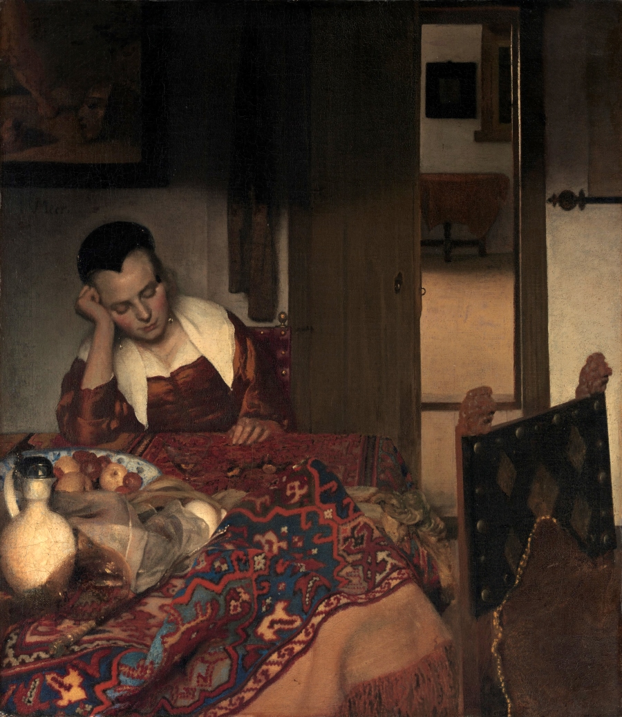 Young Woman Sleeping, Johannes Vermeer , c. 1656-57