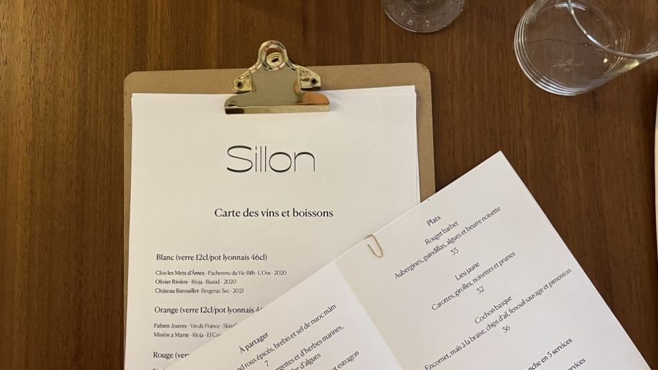 Menu of the Sillon restaurant © Art de Vivre - Art de Vivre