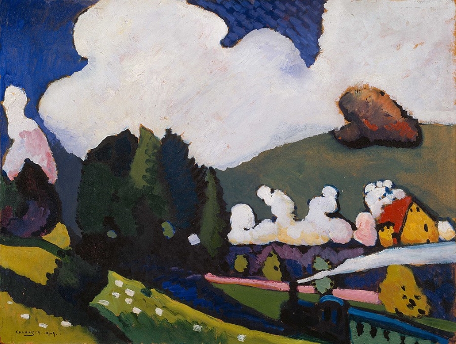 Landscape near Murnau with a Locomotive by Wassily Kandinsky, 1909