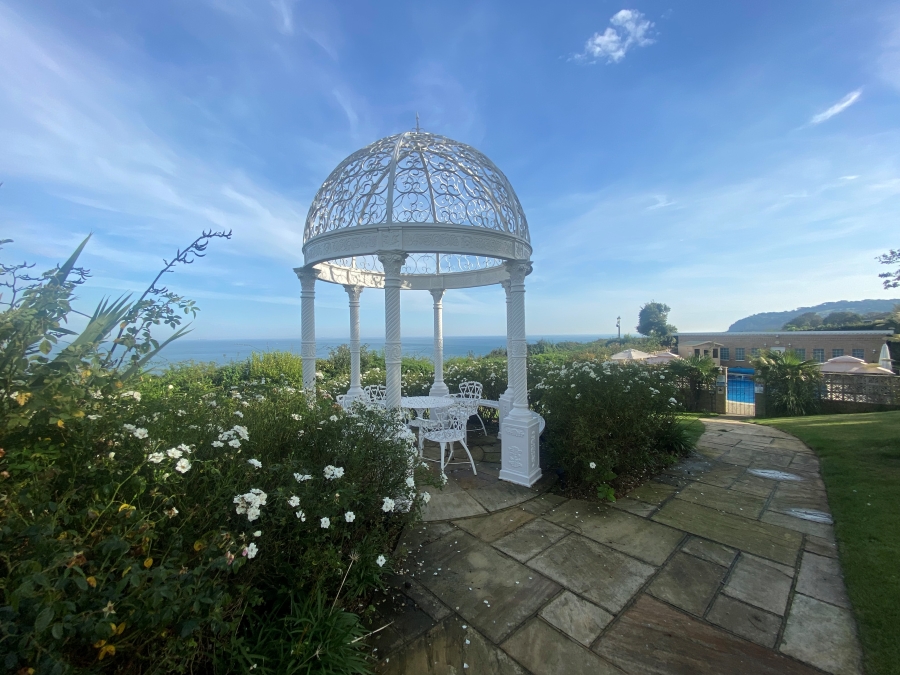The gazebo at Haven Hall Hotel in the Isle of Wight, UK