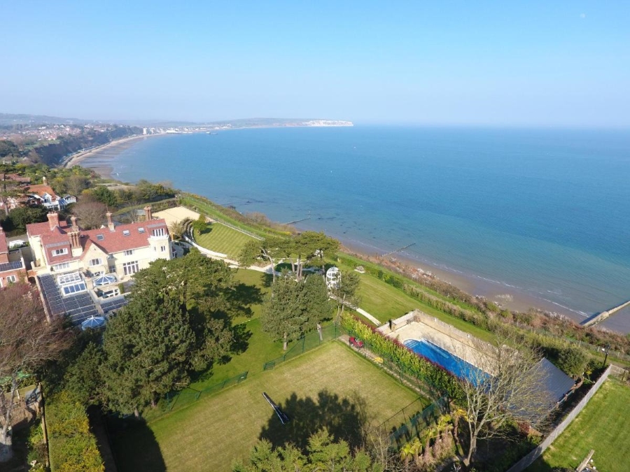 A bird's eye view of Haven Hall Hotel in the Isle of Wight, UK