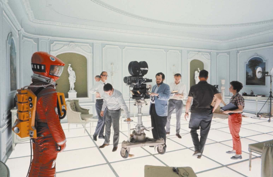 Stanley Kubrick and Keir Dullea in 2001: A Space Odyssey (1968)