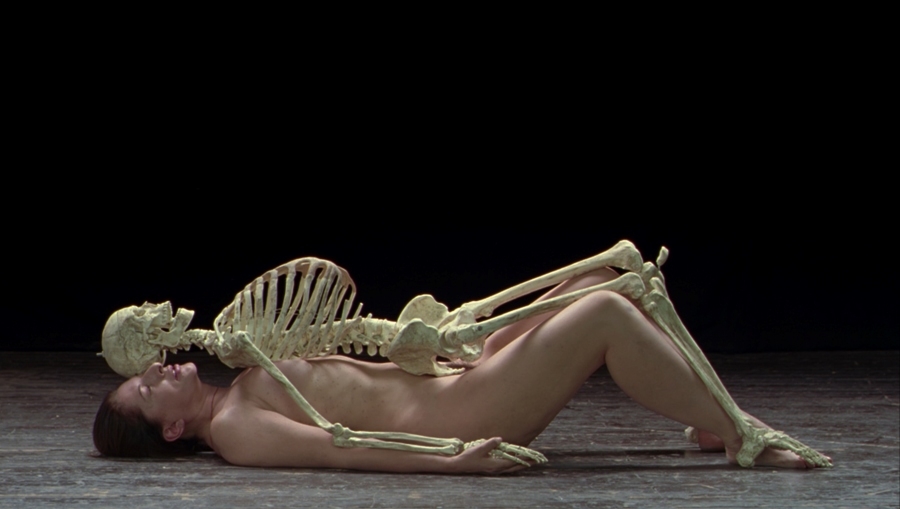 Marina Abramović, Nude with Skeleton, 2005. Performance for Video; 15 minutes 46 seconds. Courtesy of the Marina Abramović Archives. © Marina Abramović