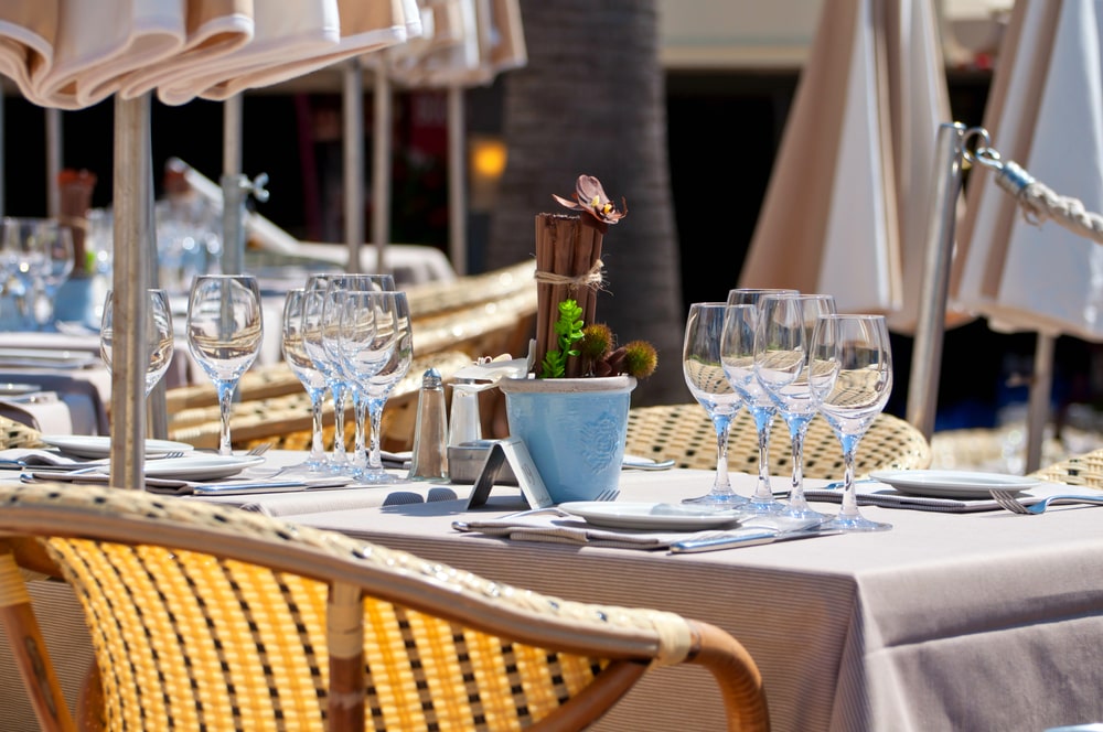 Outdoor restaurant in Cannes